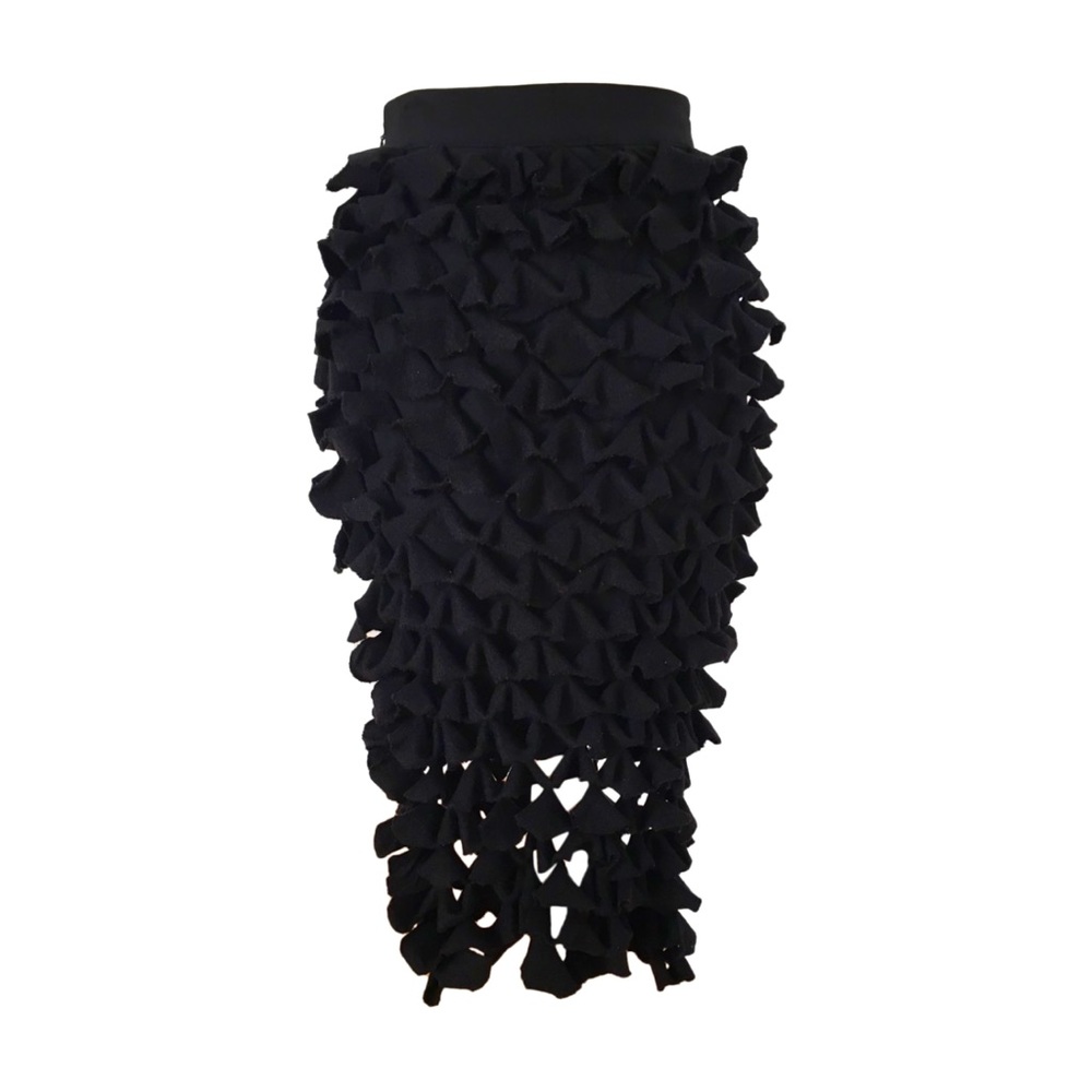 Authentic Fendi Wool Ruffle Skirt Sz 42